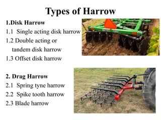 Basic Harrow Harrow A Secondary Tillage Implements Used in Agricultural Field ...