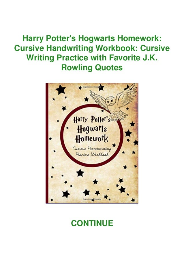 DOWNLOAD Harry Potter's Hogwarts Homework Cursive Handwriting Workbook