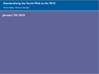 Standardizing the Social Web at the W3C