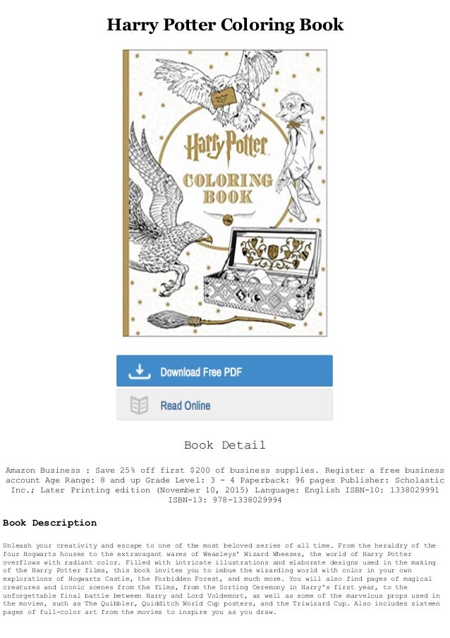 Download Book Harry Potter Coloring Book Full Pdf Onli
