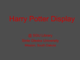 Harry Potter Display @ SGU Library Sinte Gleska University Mission, South Dakota 