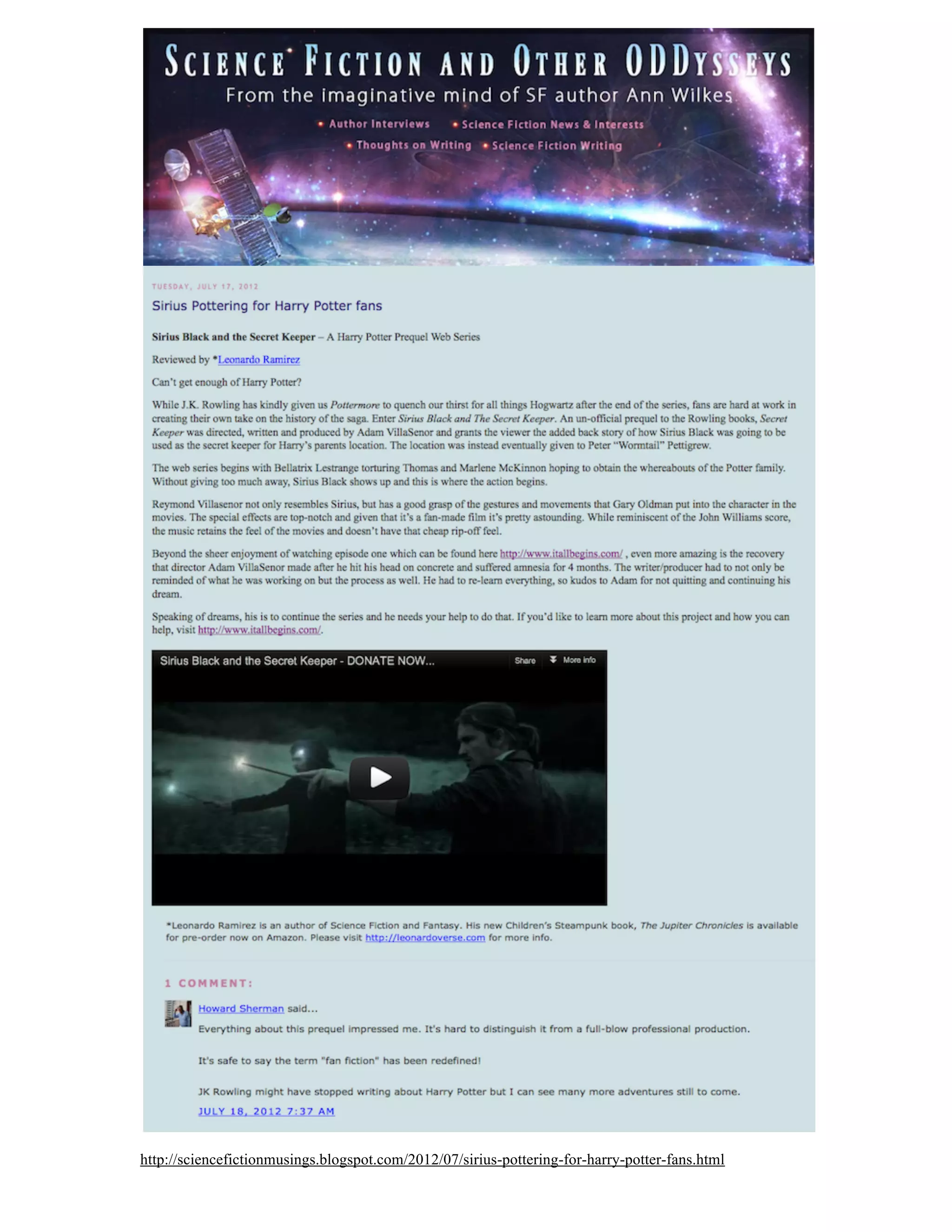 http://sciencefictionmusings.blogspot.com/2012/07/sirius-pottering-for-harry-potter-fans.html
 