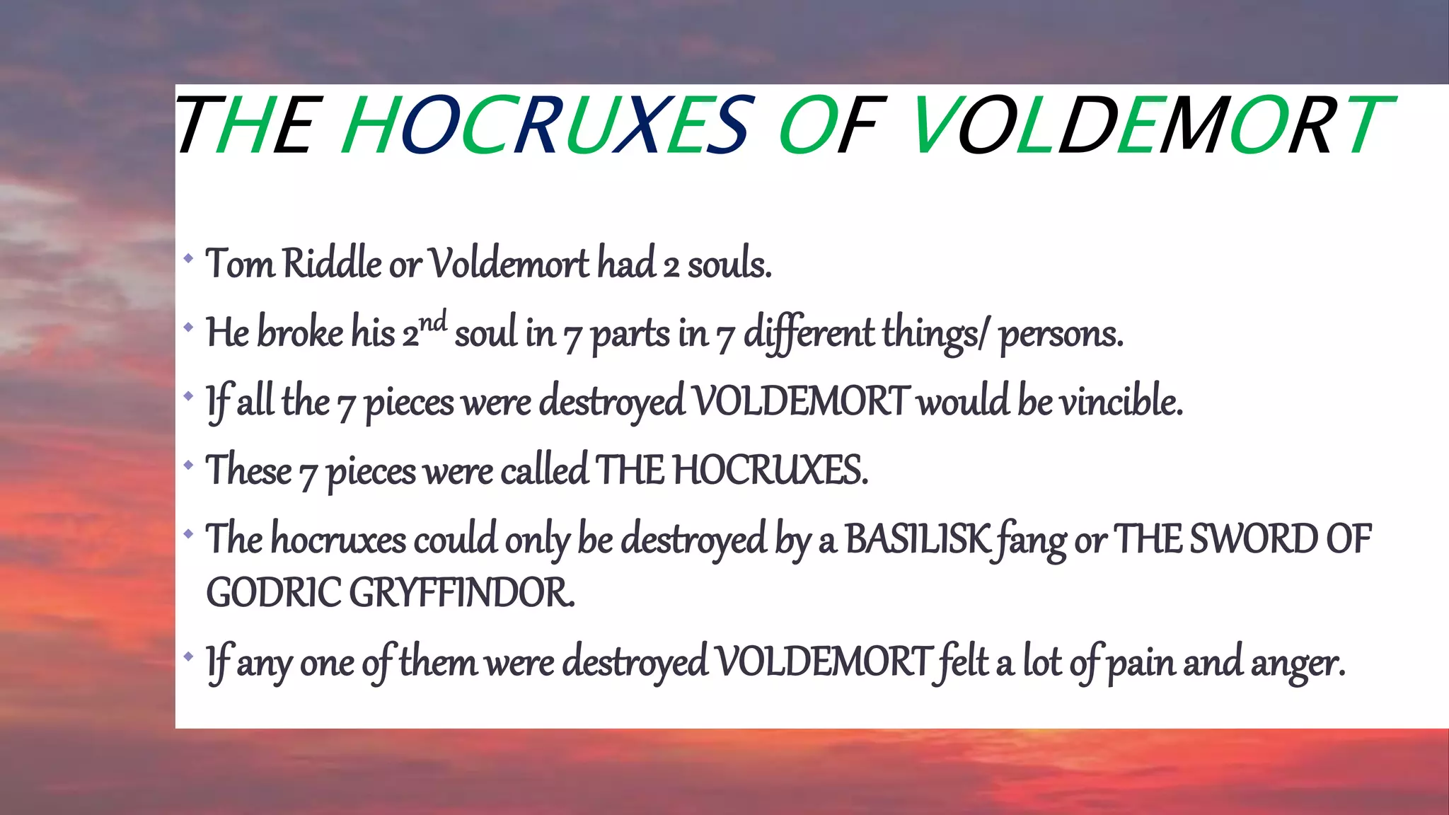 Voldemort Fangs Harry potter’s ppt | PPTX