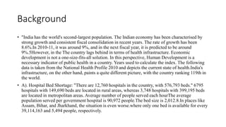 Health infrastructure in India and need for its Development | PPTX