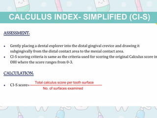 Oral hygiene index simplified pptttttpdf | PDF