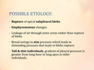 pneumothorax BY DR.P.MADHU HARSHA | PPTX