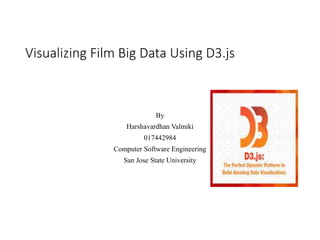 Visualizing Film Big Data Using D3.js
By
Harshavardhan Valmiki
017442984
Computer Software Engineering
San Jose State University
 