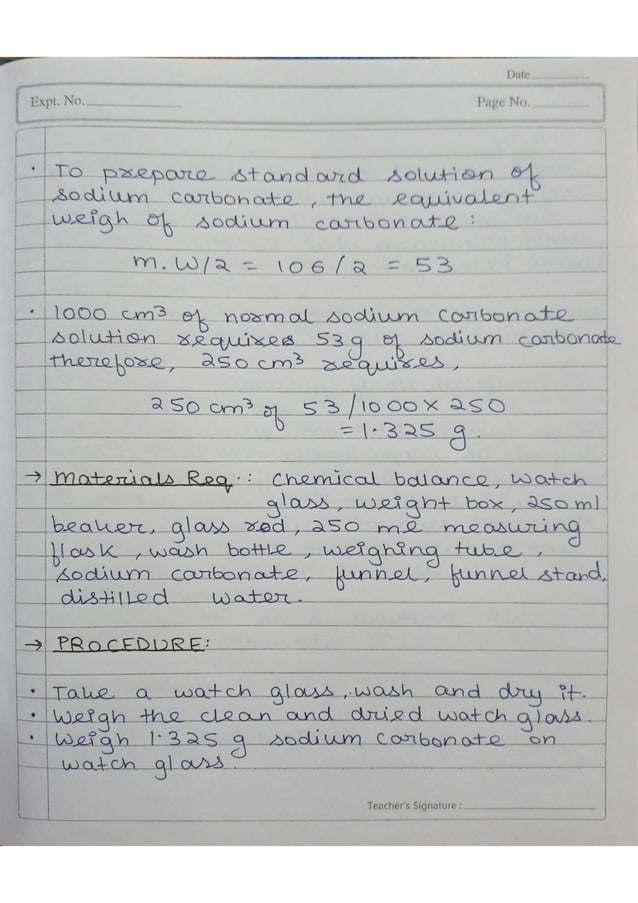 Class 11 Chemistry Practical File 2021-22 with Observationsa