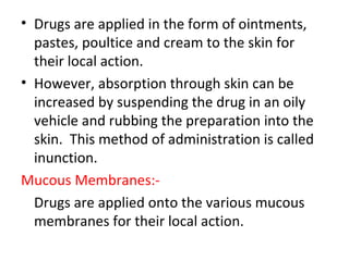 Routes of Drug administration - Pharmacology | PPT