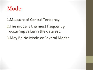 Measures of Central Tendency - Biostatstics | PPT