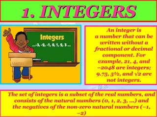 Integers Non Examples Math Harsh math ppt number system | PPTX