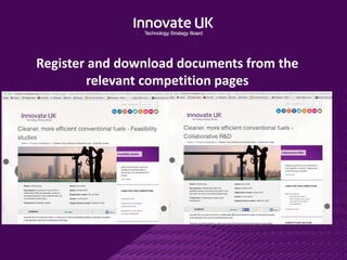 Register and download documents from the
relevant competition pages
 