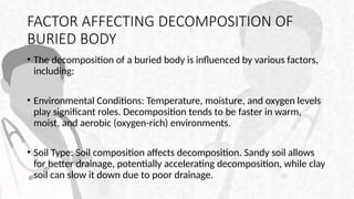 Decomposition changes in a normally buried body. | PPTX