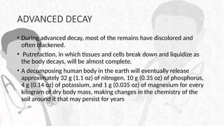 Decomposition changes in a normally buried body. | PPTX