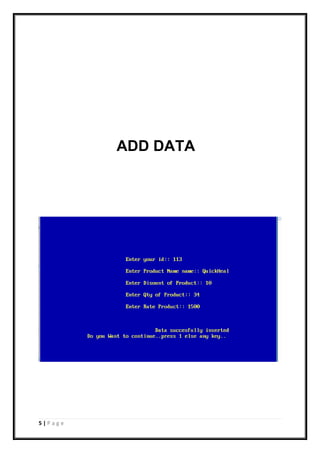 5 | P a g e
ADD DATA
 