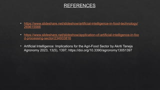 AI APPLICATIONS IN FOOD INDUSTRY AND FOOD SECTOR | PPTX