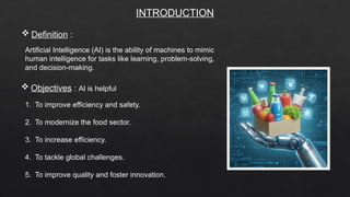 AI APPLICATIONS IN FOOD INDUSTRY AND FOOD SECTOR | PPTX