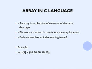 Comprehensive Guide to Arrays and Their Types in C Language Programming ...
