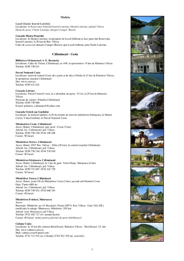 Harta Turistica JudeÅ£ul Valcea