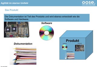 Das Produkt © by oose GmbH Die Dokumentation ist Teil des Produkts und wird ebenso entwickelt wie die Software und Hardware. Produkt 