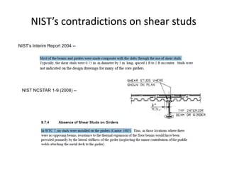 NIST’s contradictions on shear studsNIST’s Interim Report 2004 --NIST NCSTAR 1-9 (2008) --