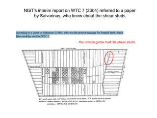 NIST’s interim report on WTC 7 (2004) referred to a paper by Salvarinas, who knew about the shear studs  …the critical girder had 30 shear studs
