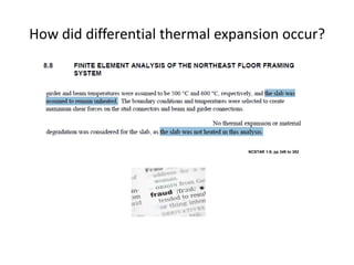 How did differential thermal expansion occur?NCSTAR 1-9, pp 349 to 352