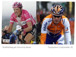 Mijn lijfstijl is mijn keuze. Rusthartslag per minuut bij dieren Topsporters in topconditie: 40  