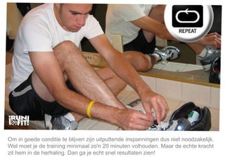 Mijn lijfstijl is mijn keuze. Om in goede conditie te blijven zijn uitputtende inspanningen dus niet noodzakelijk. Wel moet je de training minimaal zo'n 20 minuten volhouden. Maar de echte kracht zit hem in de herhaling. Dan ga je echt snel resultaten zien! 