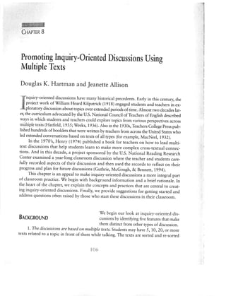 Hartman1996 inquiry Discussions Multiple Textss