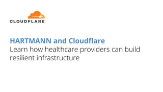 HARTMANN and Cloudflare
Learn how healthcare providers can build
resilient infrastructure
 