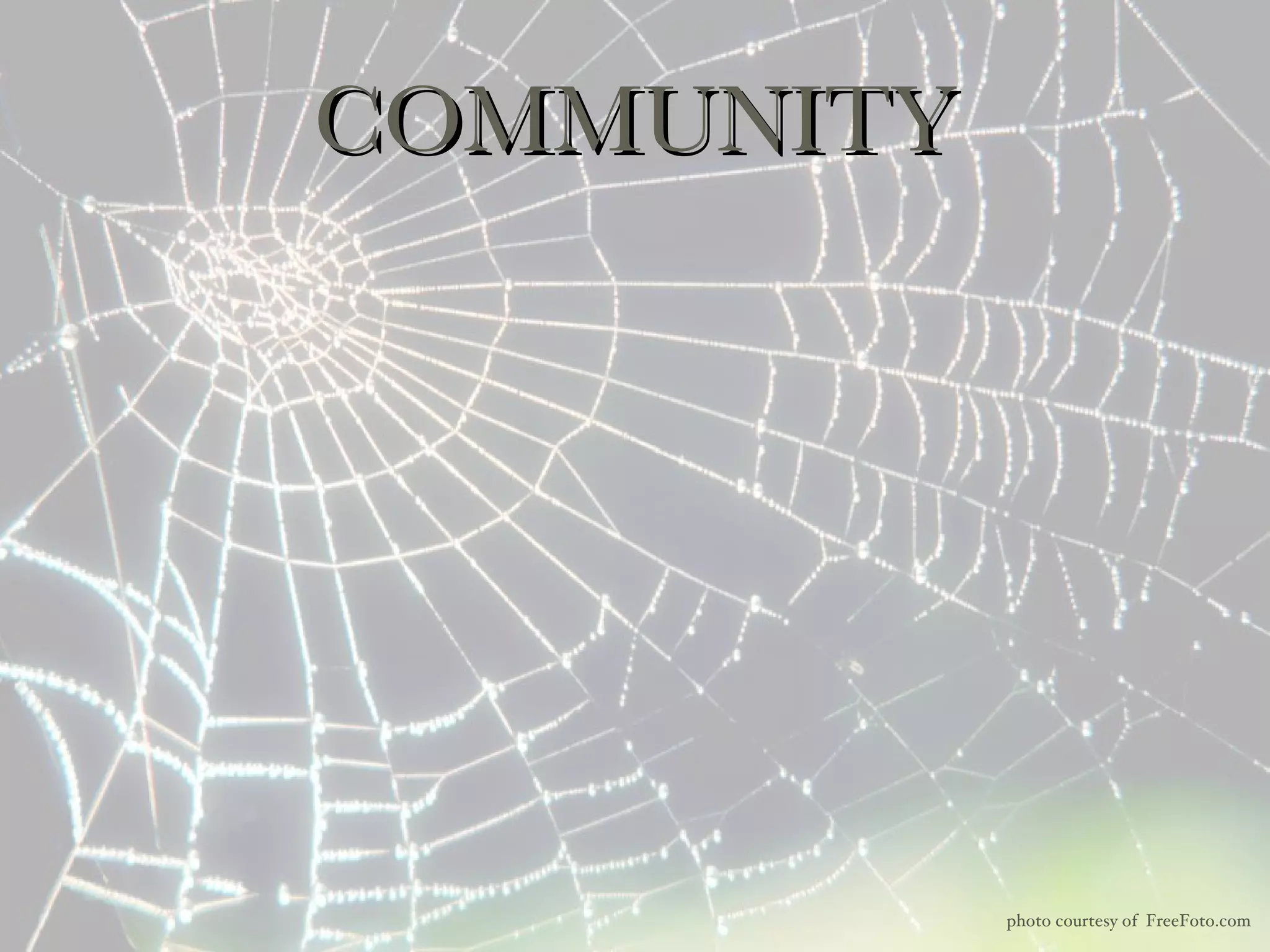 COMMUNITY photo courtesy of  FreeFoto.com 