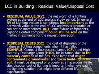 LIFE CYCLE COST (LCC) FOR SUSTAINABLE BUILDING