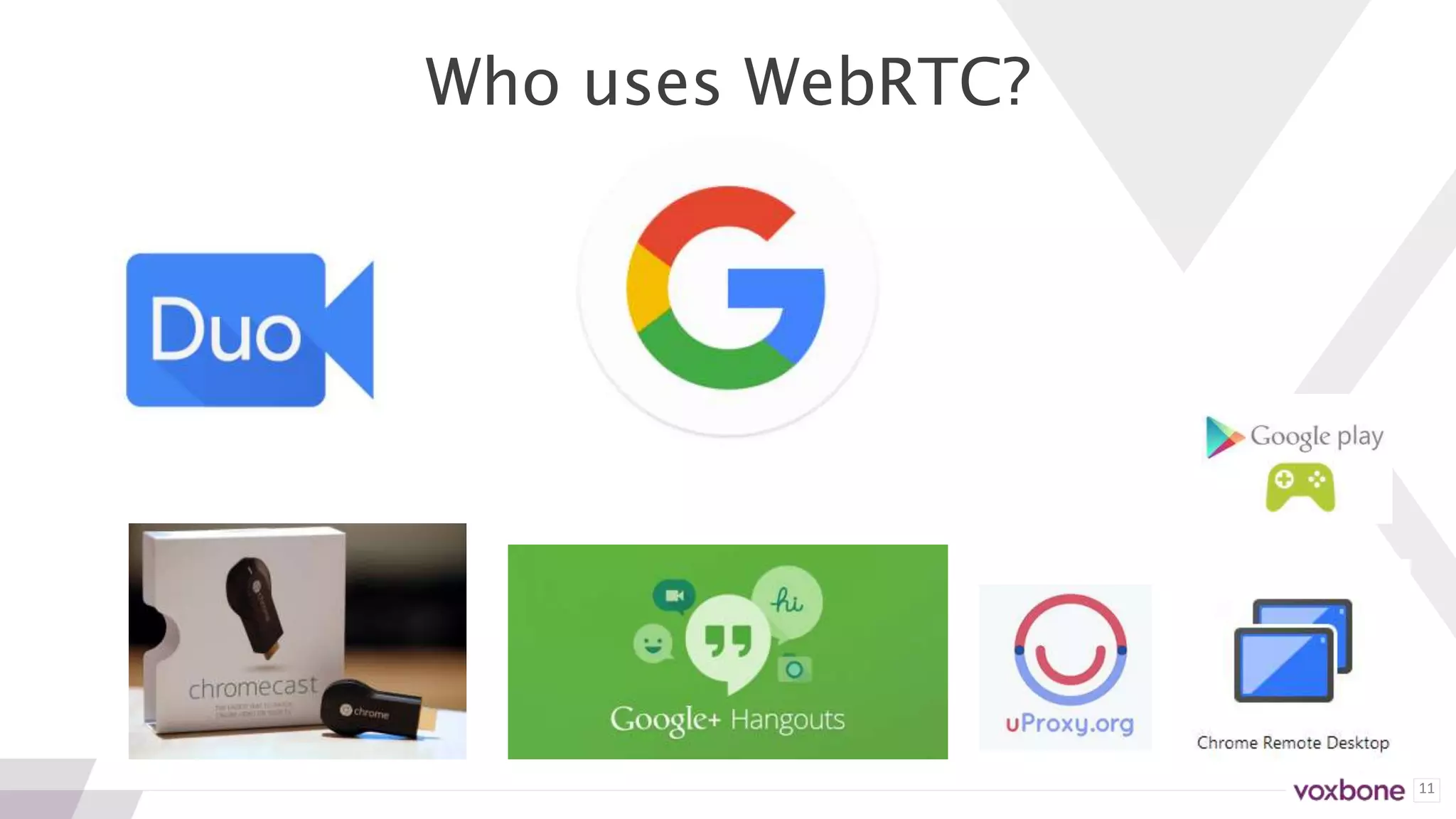 11
Who uses WebRTC?
 