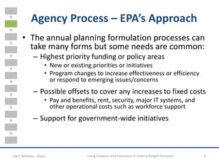 Using Evidence and Evaluation in Federal Budget Decisions | PPTX