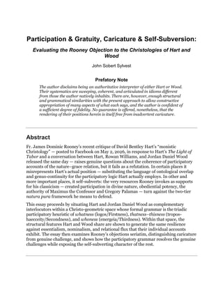 Evaluating the Rooney Objection: Participatory Christologies of Hart ...