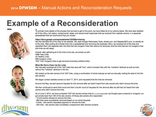 2014 DFWSEM – Manual Actions and Reconsideration Requests
Example of a Reconsideration
Request
 