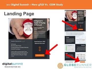 2015 Digital Summit – New gTLD Vs. .COM Study
Landing Page
 