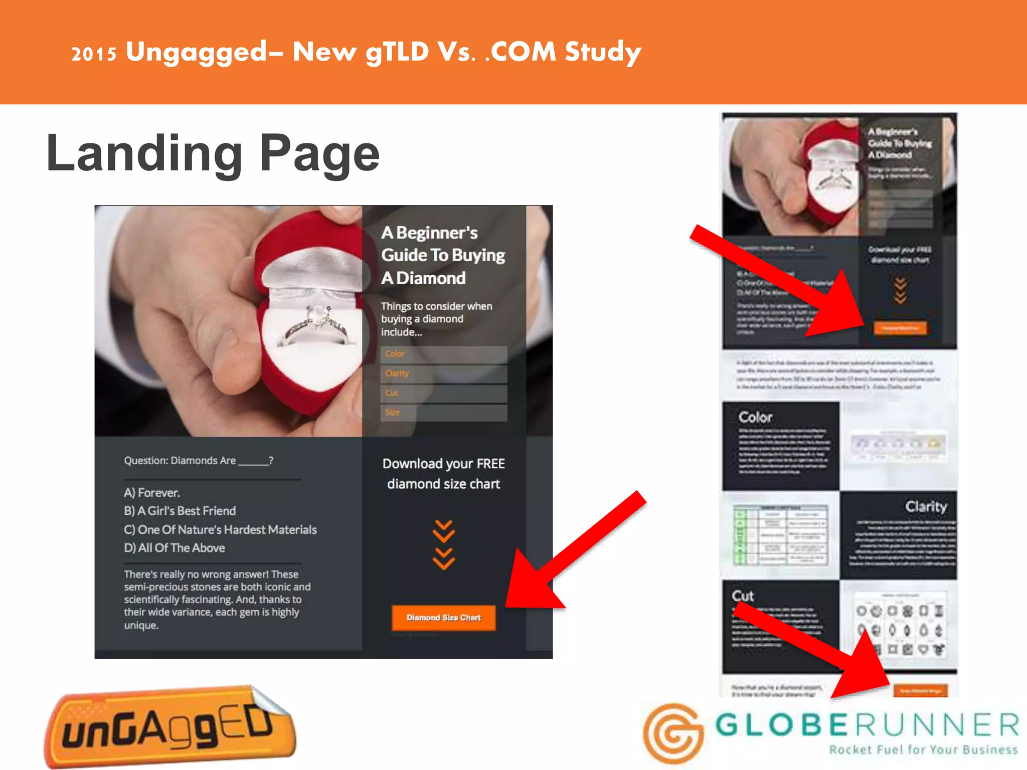 2015 Ungagged– New gTLD Vs. .COM Study
Landing Page
 