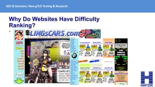 SEO & Domains: New gTLD Testing & Research
Why Do Websites Have Difficulty
Ranking?
• Bad User Experience
 