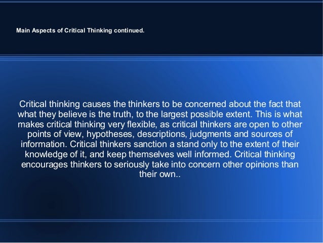 aspects of critical thinking