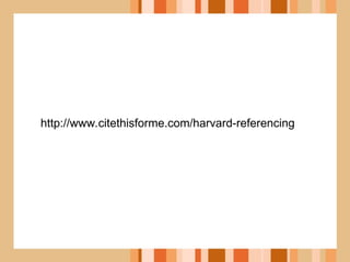 Harvard Anglia Referencing power point for researchers | PPT