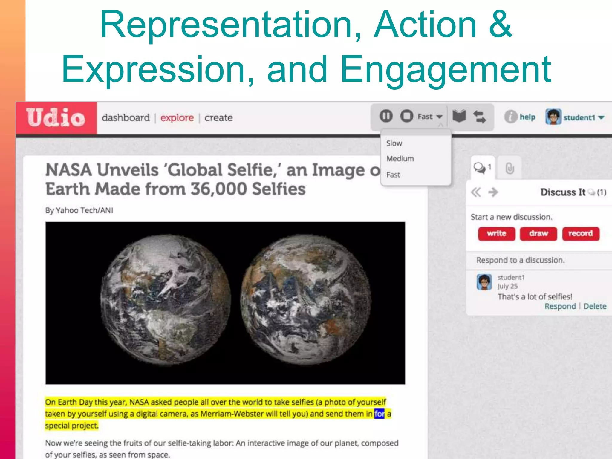 Representation, Action &
Expression, and Engagement
 