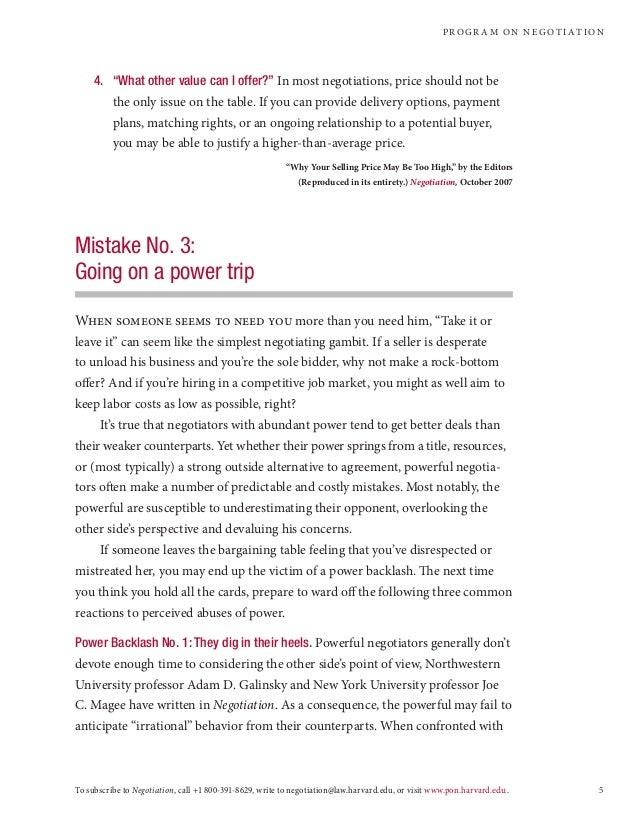 Harvard business negotiation_skills_5_mistakes