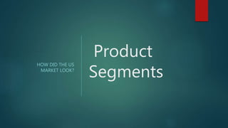 Product
Segments
HOW DID THE US
MARKET LOOK?
 