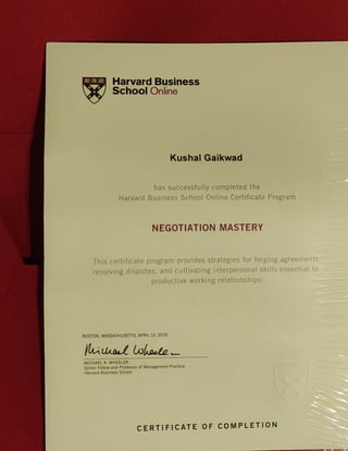 Harvard Business School - Negotiation Mastery
