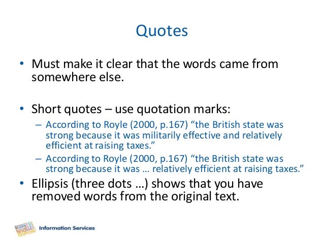 how to shorten quotes in an essay