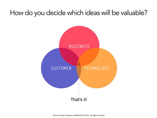Occom	
  Group	
  Company	
  Conﬁden1al	
  ©	
  2013	
  	
  	
  All	
  rights	
  reserved.	
  	
  
How do you decide which ideas will be valuable?
That’s it!
 