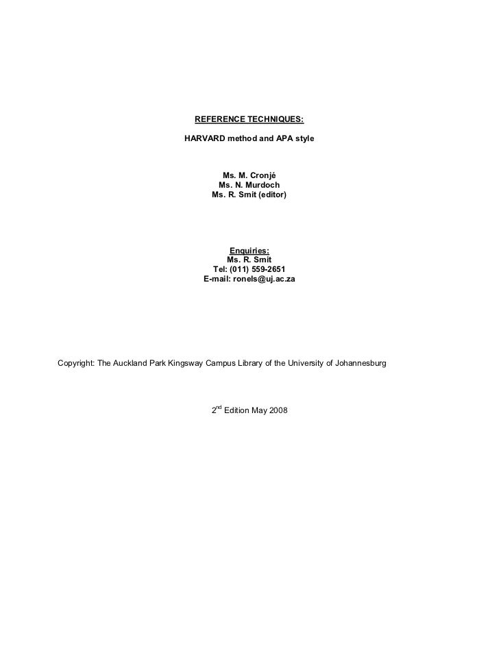 Harvard Method Style 1