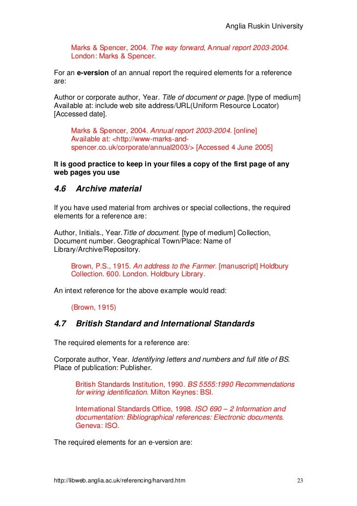 Harvard referencing 2011